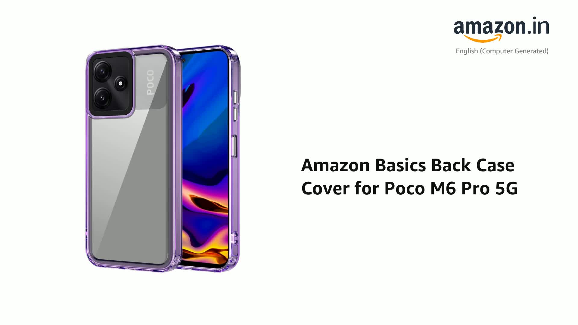 amazon basics Back Case Cover for Poco M6 Pro 5G (TPU +